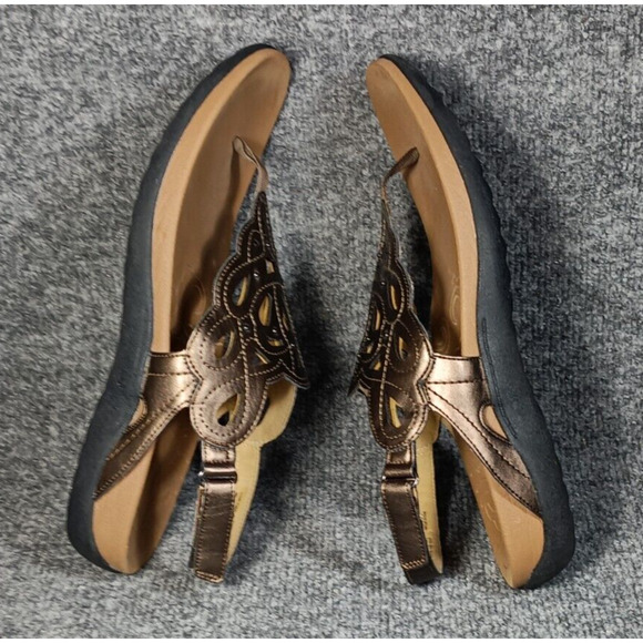 Rockport Ridge Womens Slingback Sandals Size 10 Bronze Thong Comfort - Picture 6 of 7